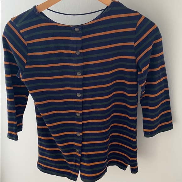 Zara striped sweater, front pockets back buttons - Picture 2 of 4